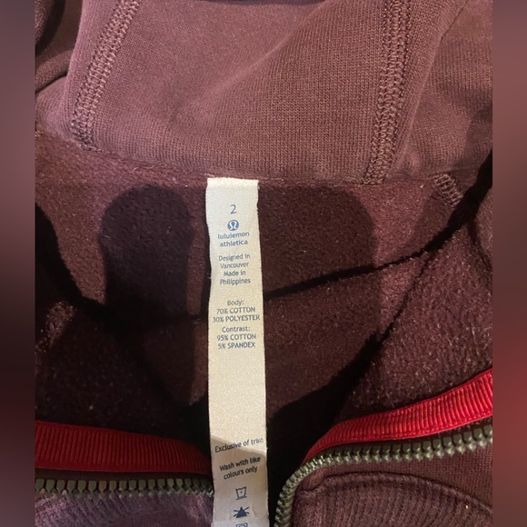 Lululemon Athletica Burgundy Scuba Full-Zip Hoodie - Picture 2 of 9